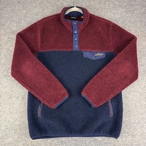 Orvis Sherpa Fleece Snap Front Jacket Pockets Mens Medium M